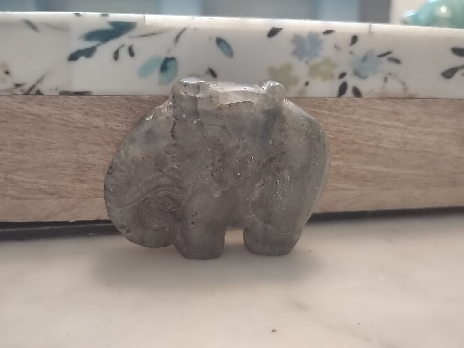  Elephant carving Labradorite natural crystal Hand Carved Healing  