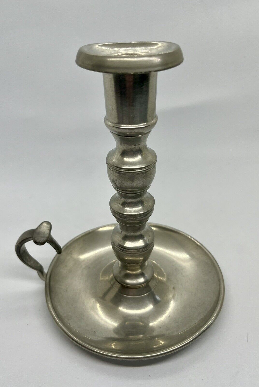 WOODBURY PEWTERERS Henry Ford Museum Pewter Candlestick Chamberstick F32 VINT NE