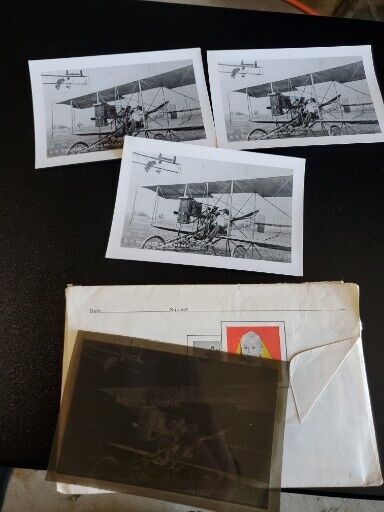 Vintage Snapshots Lot Of 3 O.E Williams In His Airplane Aviation Negative