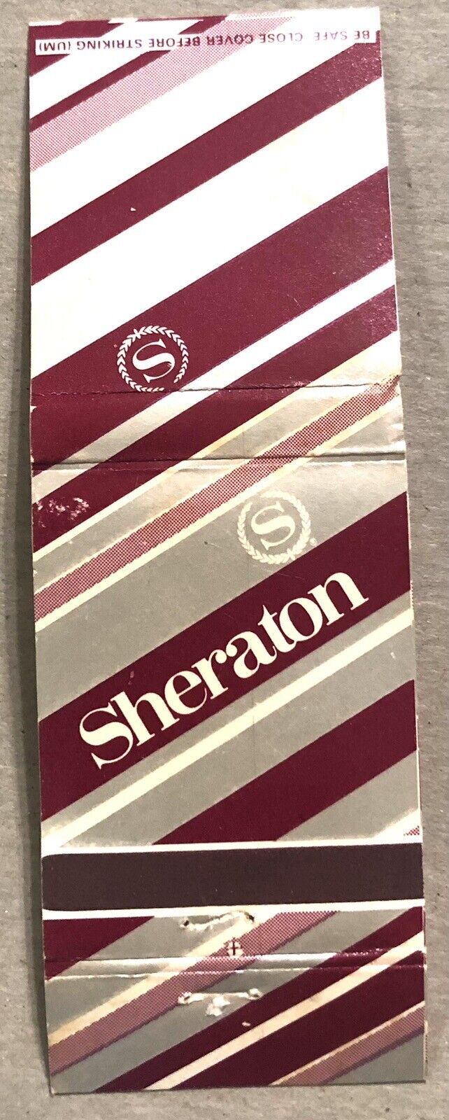 Vintage 20 Strike Matchbook Cover - Sheraton Hotels Candy Stripe Version    B.
