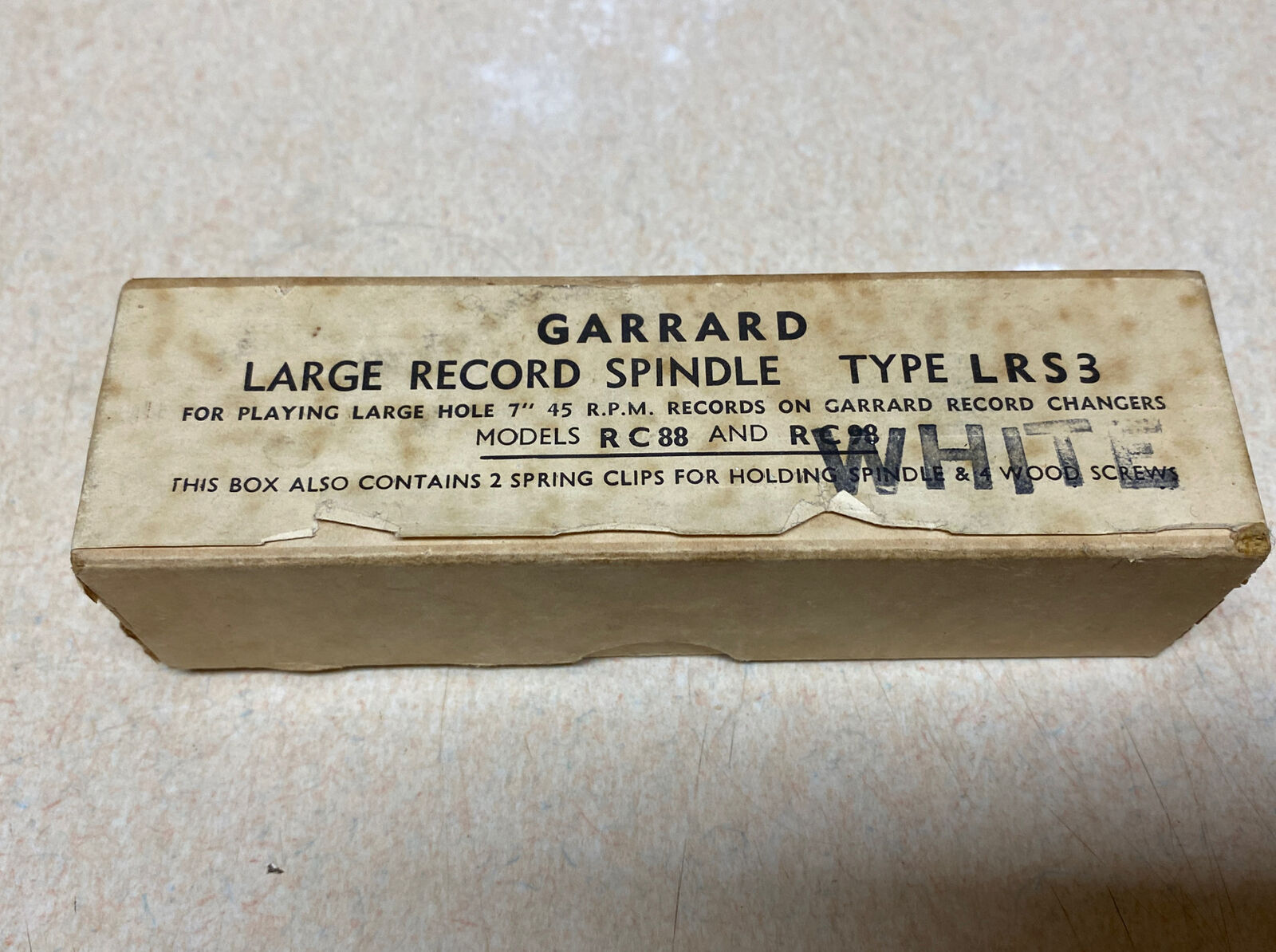 GARRARD TYPE LRS3 LARGE RECORD SPINDLE KIT IN BOX - New Old Stock