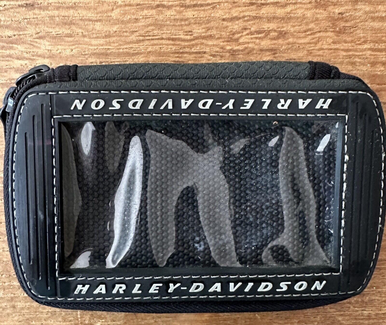 Harley Davidson Zip Around Magnetic Wallet Motorcycle Tank Holder Case 6”x4”