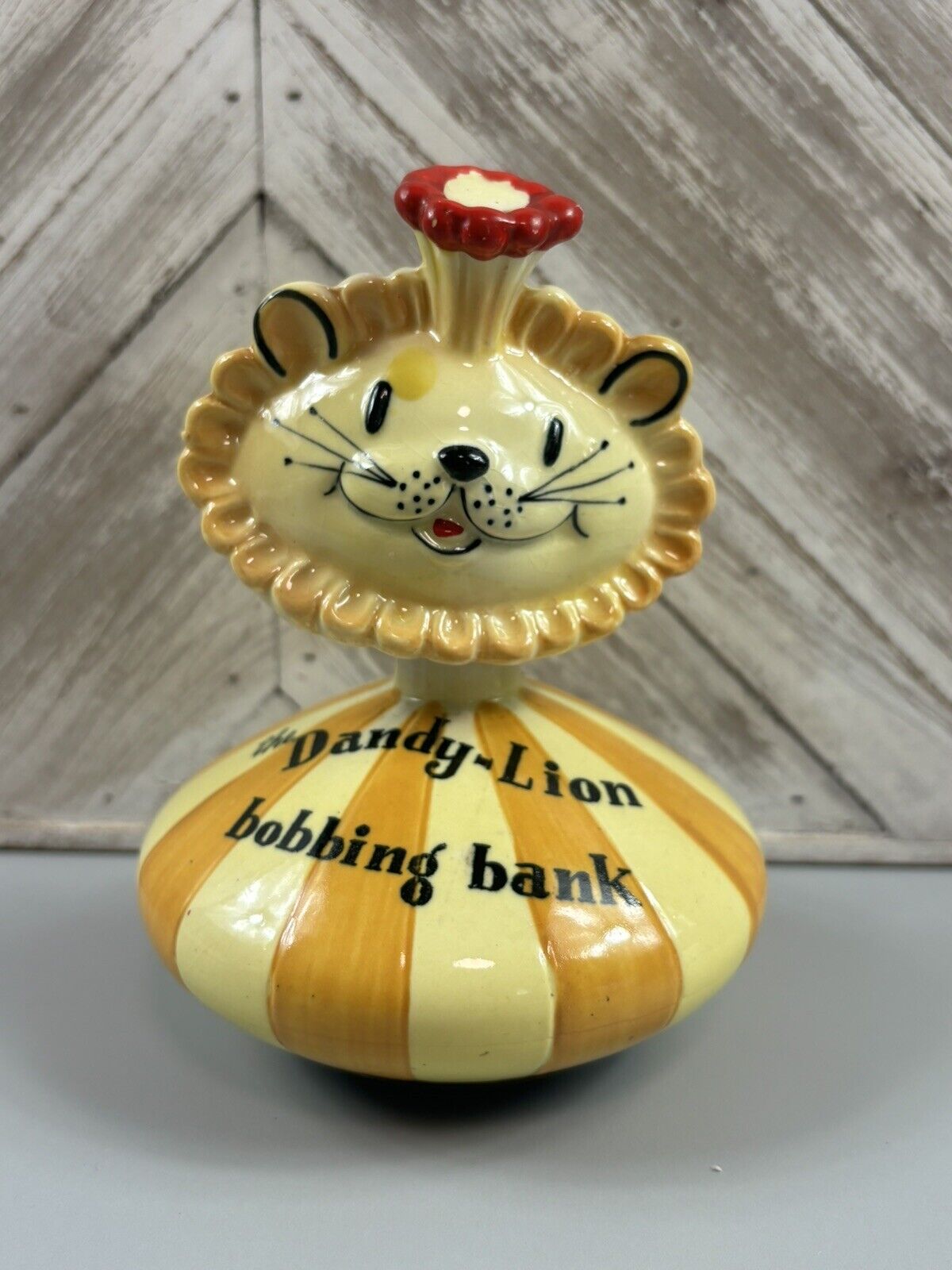 *Rare* Vintage Holt Howard 1950's The Dandy-Lion Bobbing Bank