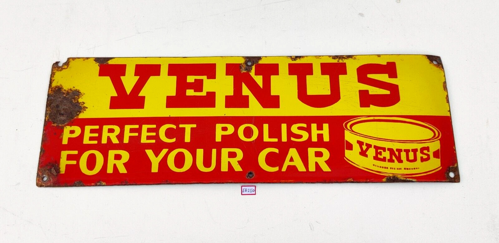 1940s Vintage Venus Car Polish Advertising Enamel Sign Board Automobile EB250