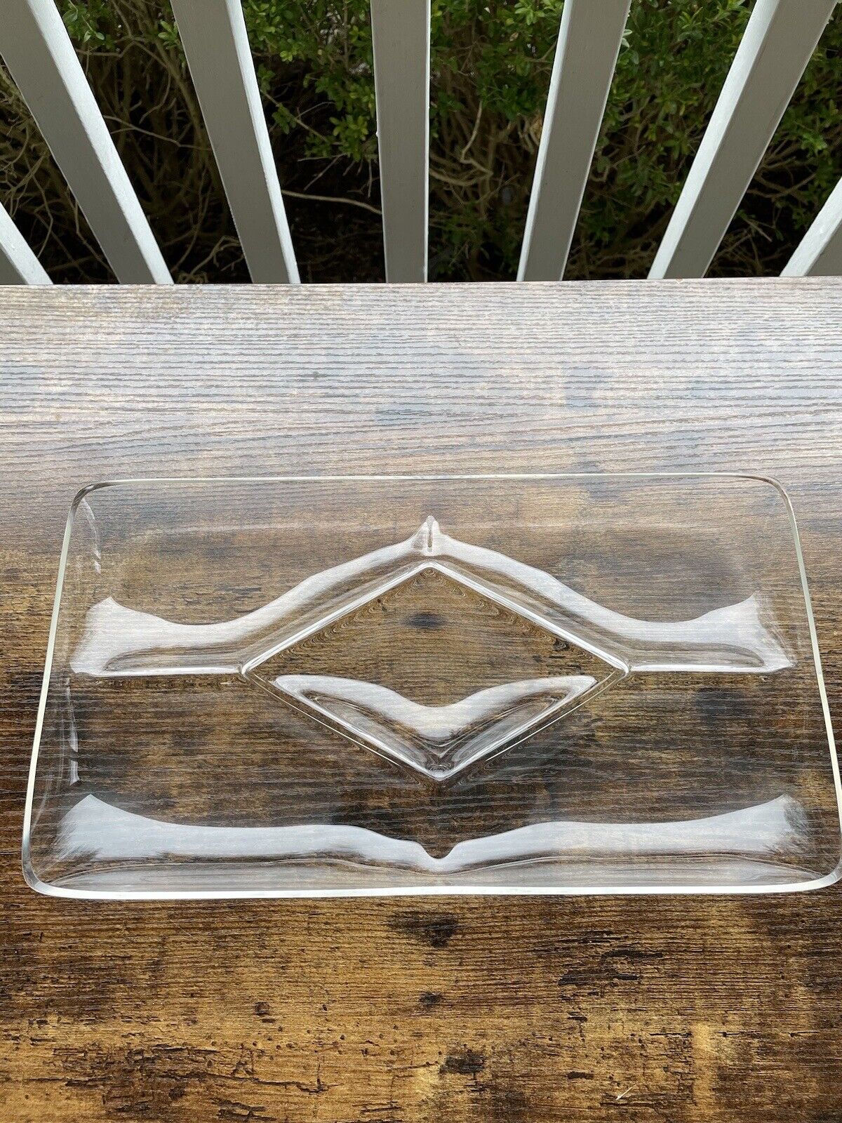 Vintage Acrylic Serving Tray Clear 5 Compartments 8.5”x15”