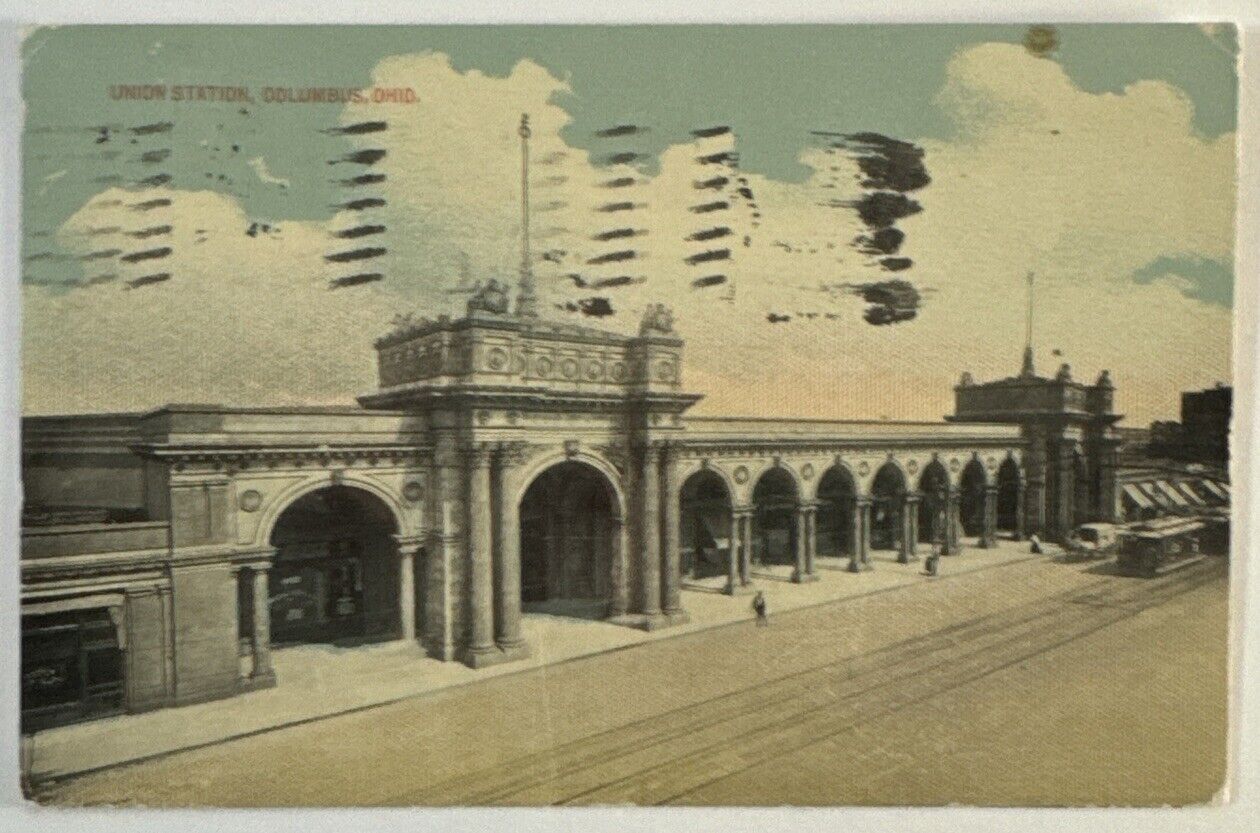 Union Station, Columbus Ohio, Posted 1915, Postcard
