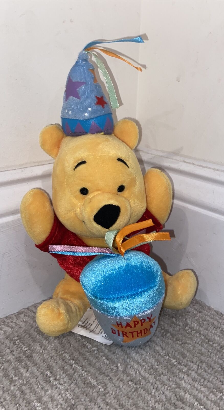 Vintage Disney Winnie the Pooh Happy Birthday Plush 6”