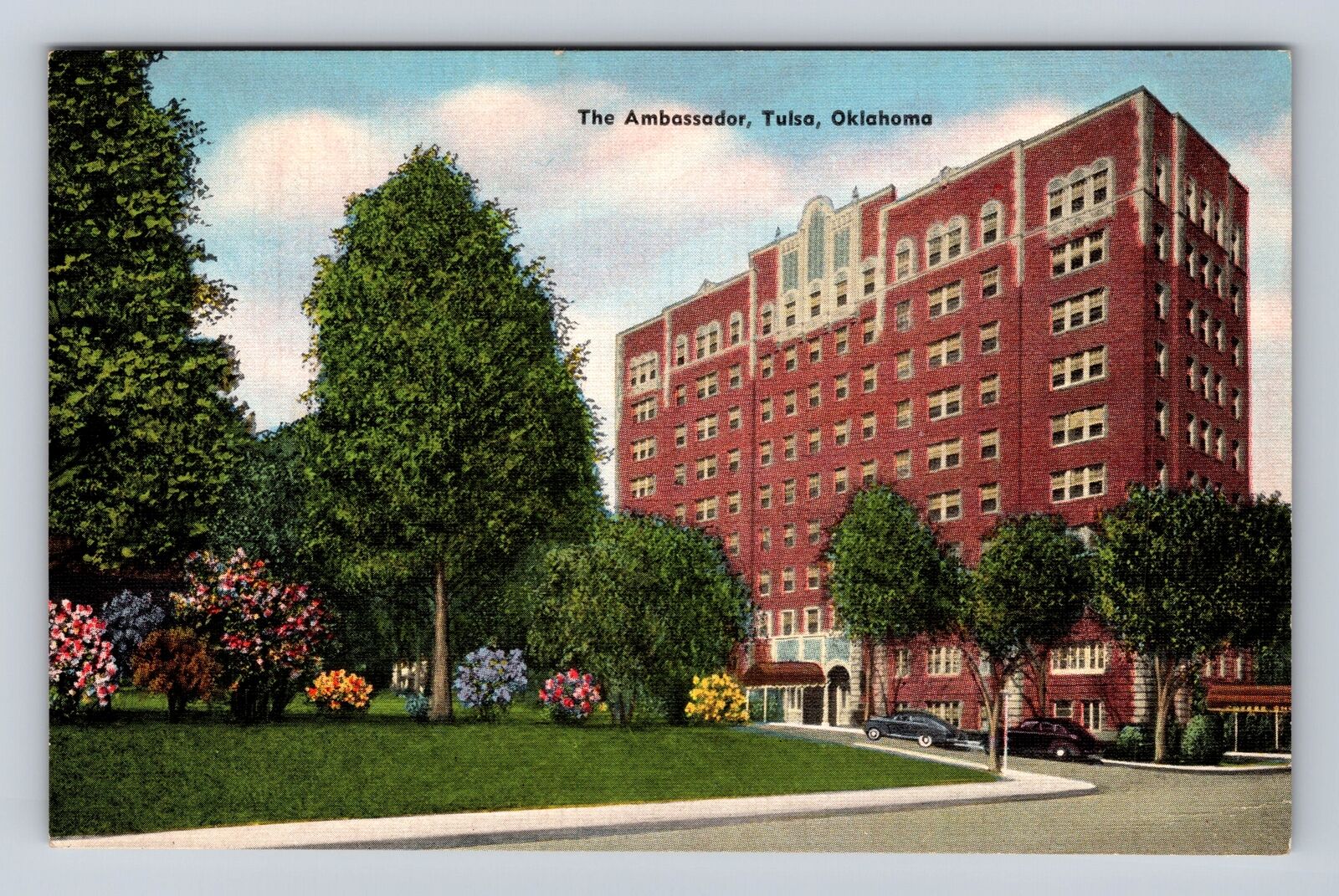 Tulsa OK-Oklahoma, The Ambassador, Antique, Vintage Souvenir Postcard