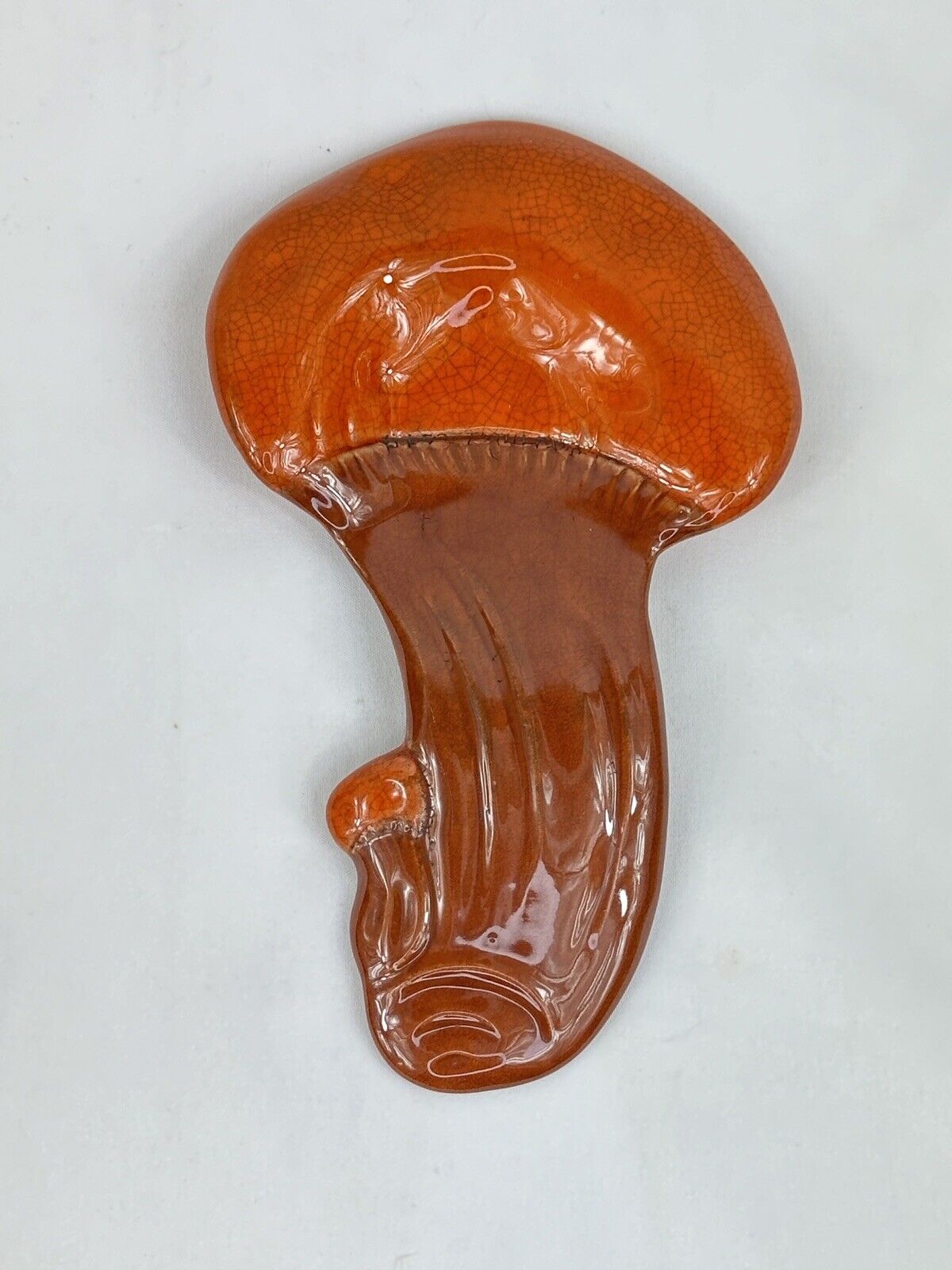 Vintage 70’s Ceramic Mushroom Handcrafted Spoon Rest Utensil Stovetop Trivet