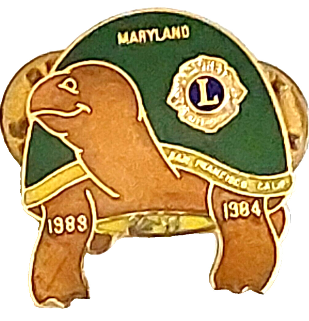 Lion\'s Inter. 22-W Maryland 1983-1884 Turtle Lapel Pin
