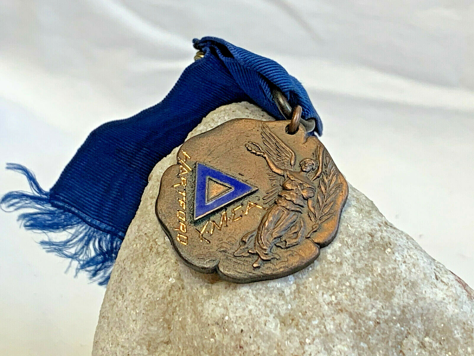 Antq 1911 Hartford YMCA Indoor Sports Badge Medal Pin 7th Prize Indoor Series