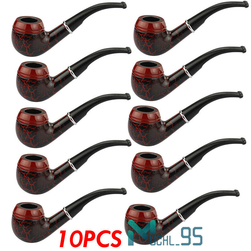 10x Durable Wooden Wood Smoking Pipe Tobacco Cigarettes Cigar Pipes Collect Gift