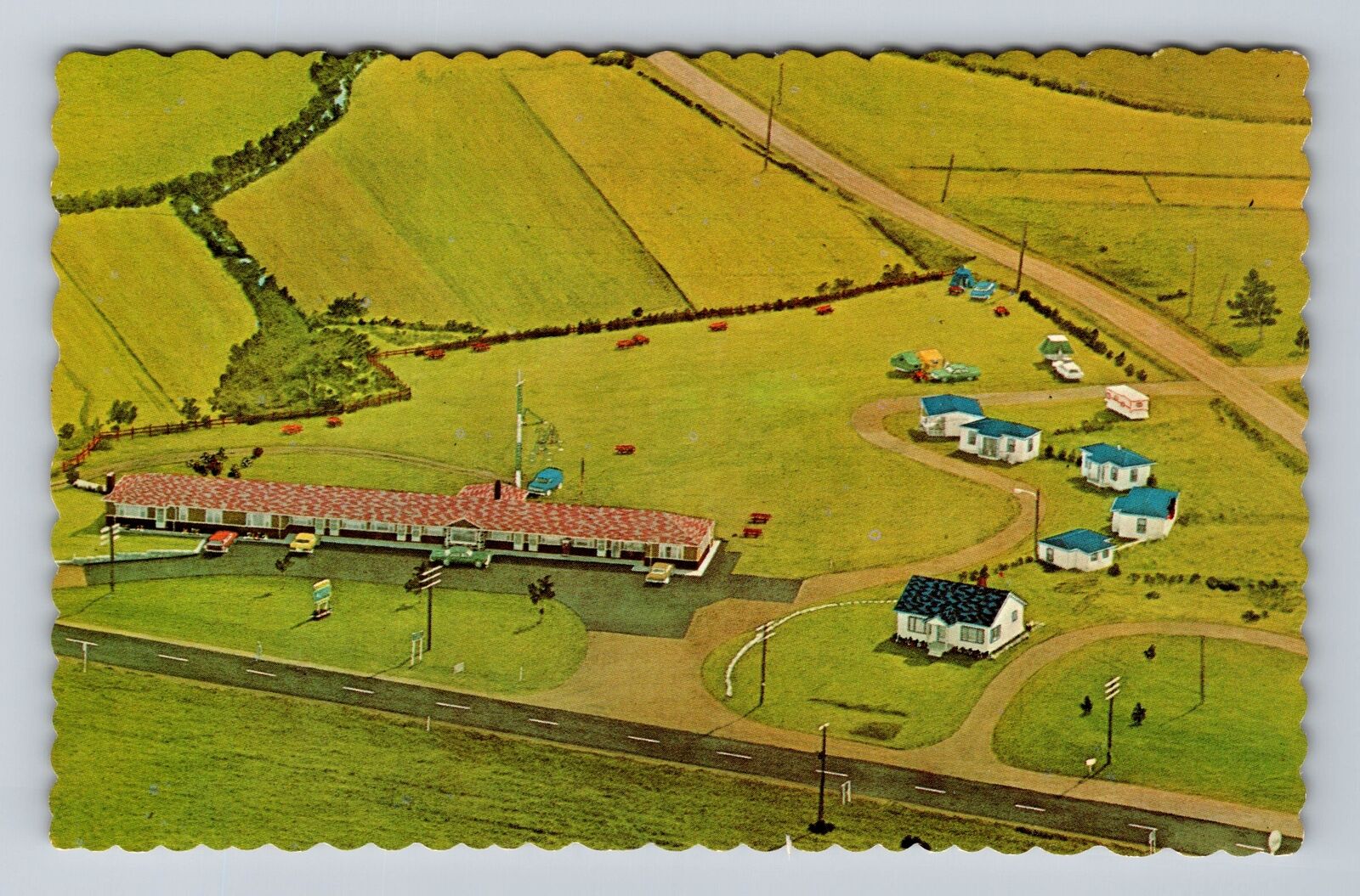 Amherst Nova Scotia- Canada, Pied Piper Motel & Cabins, Antique Vintage Postcard
