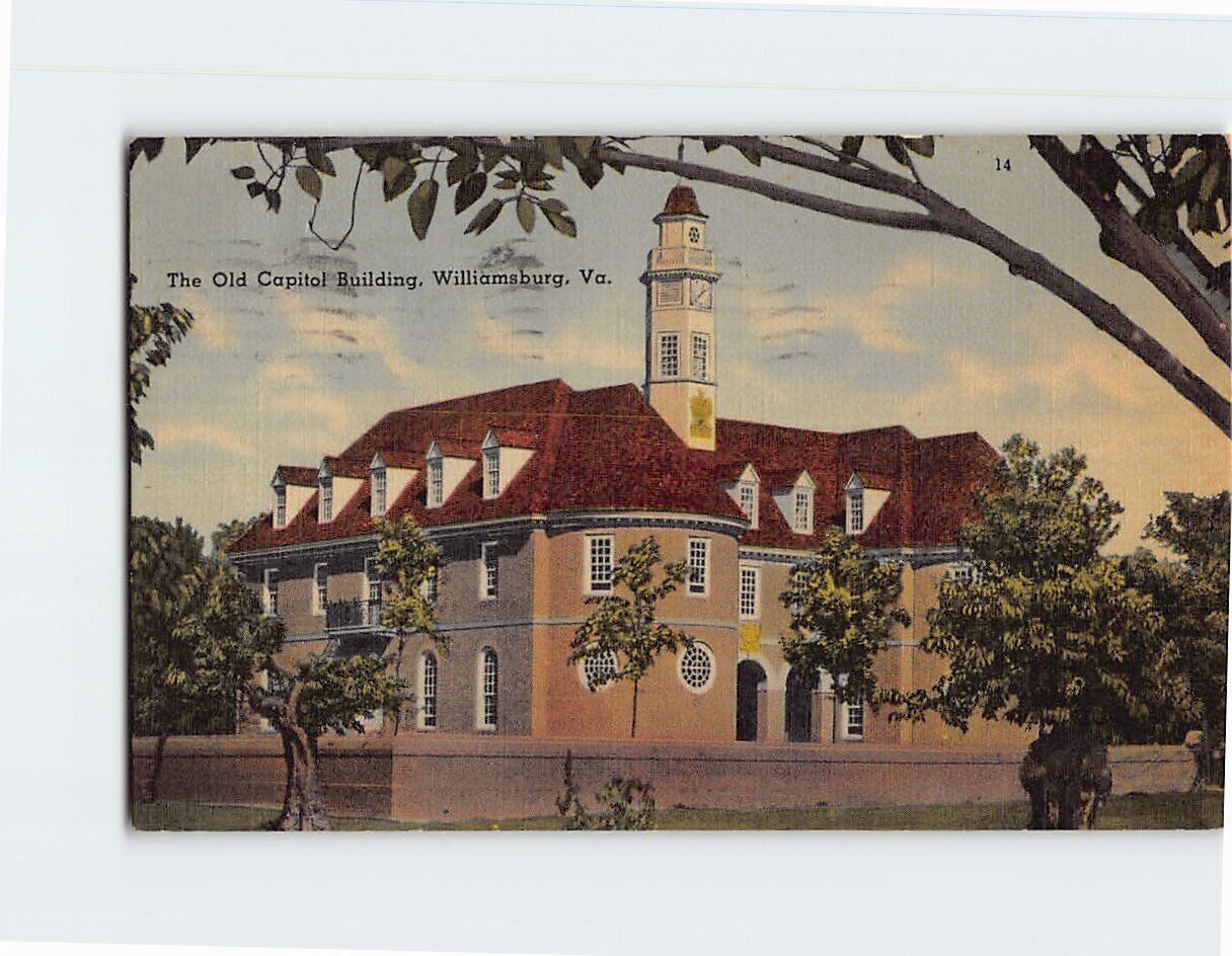 Postcard Old Capitol Building Williamsburg Virginia USA