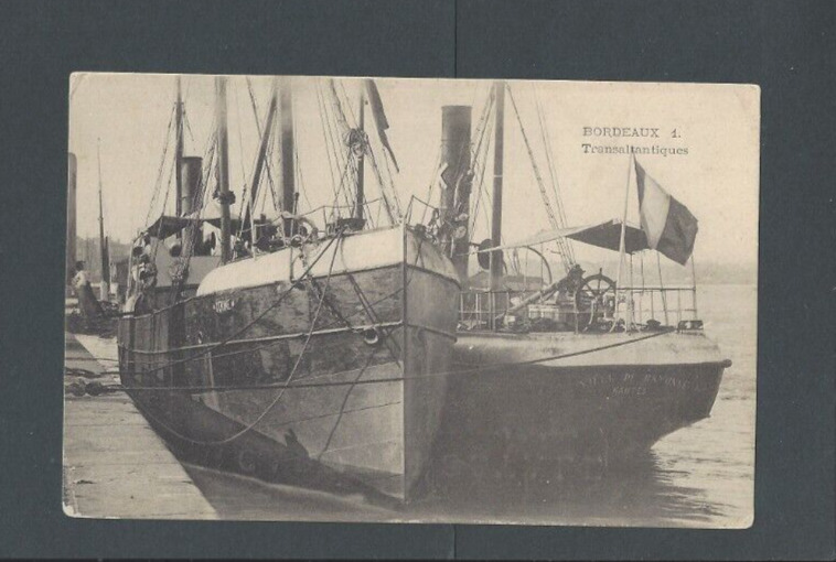 Post Card Ca 1896 Bordeaux France The Transatlantic Vessels UDB