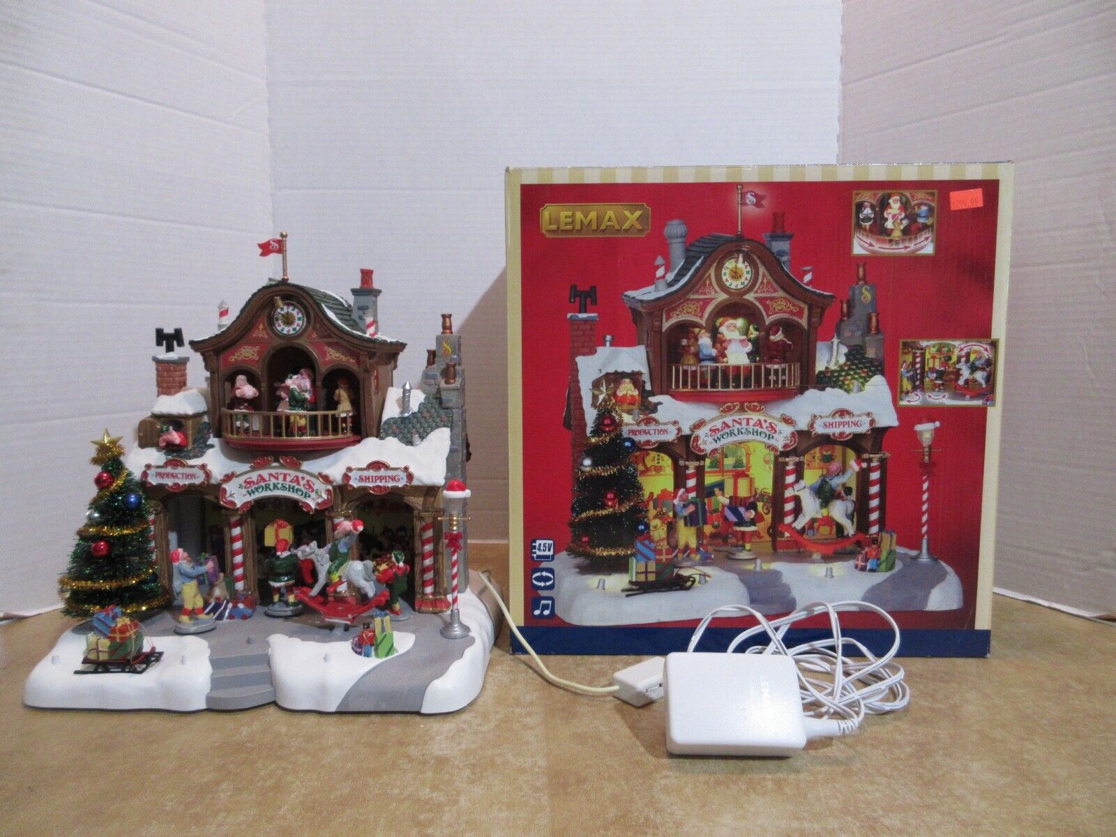 Lemax 2013 Santa's Workshop Lights Music & Animation Works Well See Video