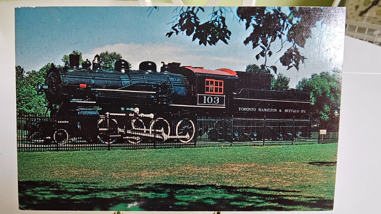 Tornado Hamilton & Buffalo RY103 Steam Engine Locomotive Postcard Train Railroad