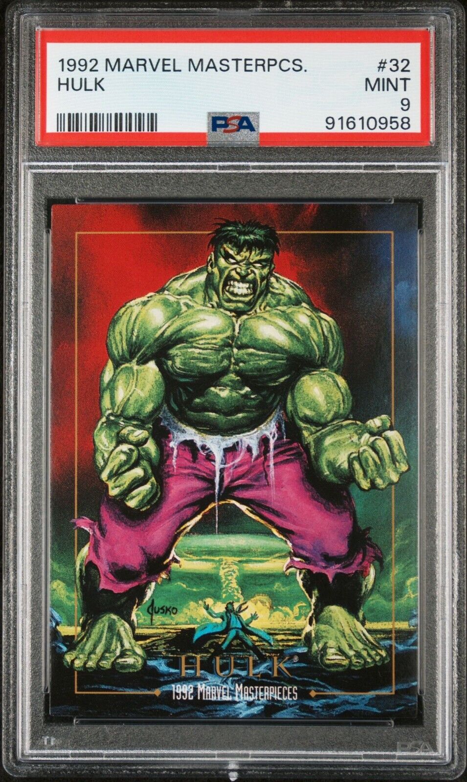 Hulk 1992 Marvel Masterpieces #32 Jusko MCU PSA 9 MINT