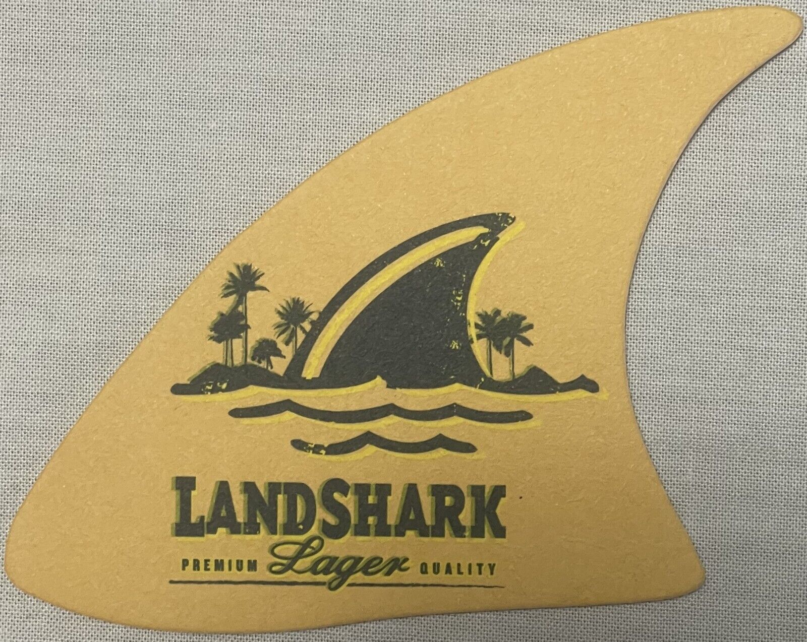 Vintage Landshark Lager Beer Shark Fin Coaster, Jimmy Buffett