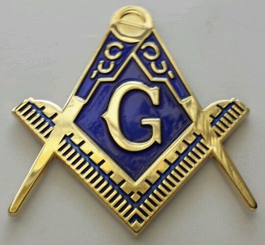 Freemason Masonic cut-out car emblem in gold 