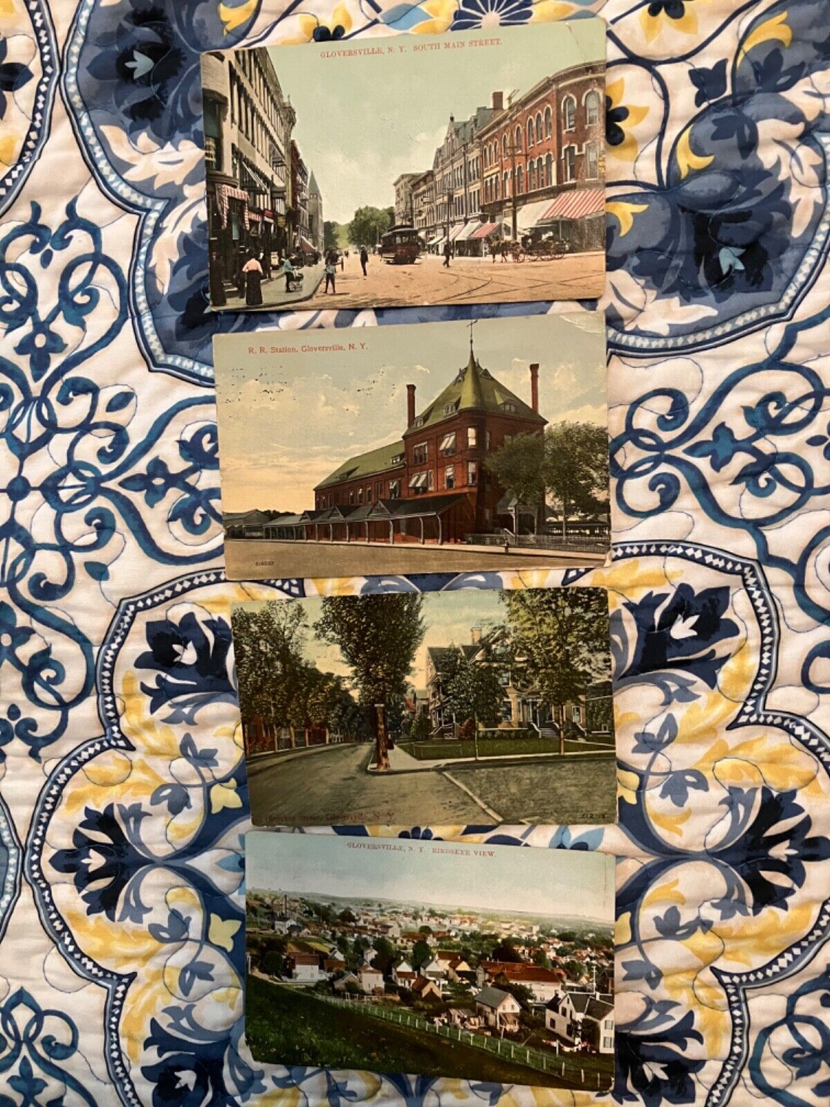 4 PC Gloversville NY vintage scenes 2 scans circa 1916
