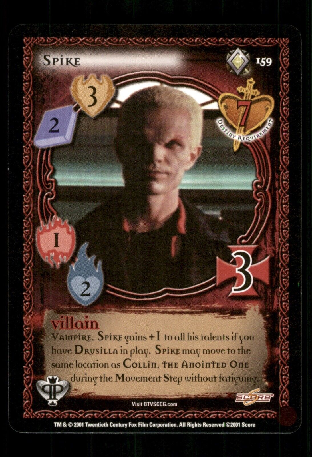 159 Spike Score Buffy The Vampire Slayer 2001 Trading Card TCG CCG