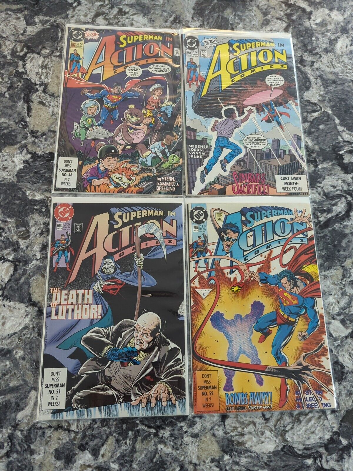 lot 6 issues DC Action Comics 657 658 660 661 Annual 1,2