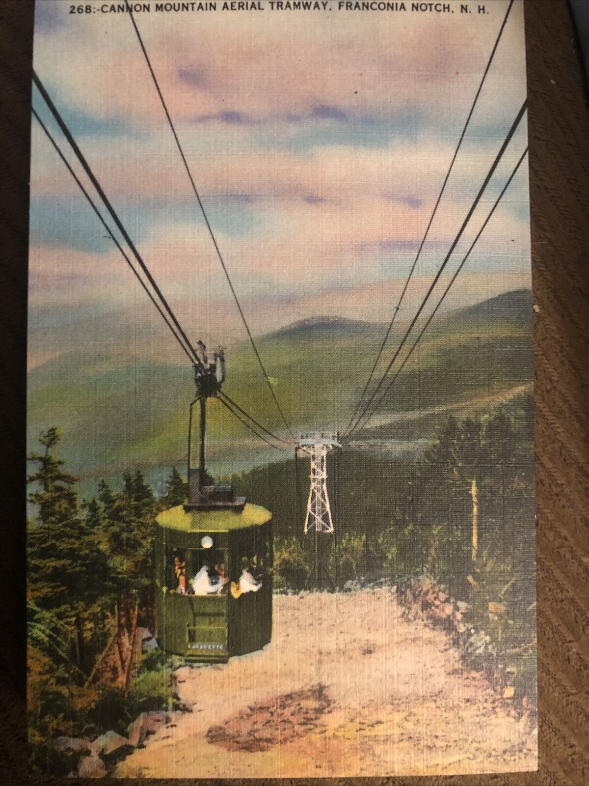Cannon Mountain Aerial Tramway, FRANCONIA NOTCH, New Hampshire Vintage Postcard