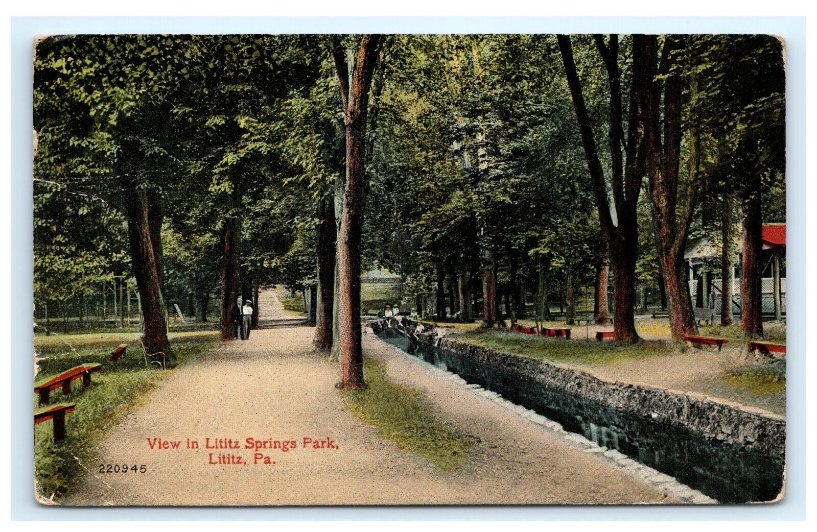 View in Lititz Springs Park Lititz PA Pennsylvania Postcard F5