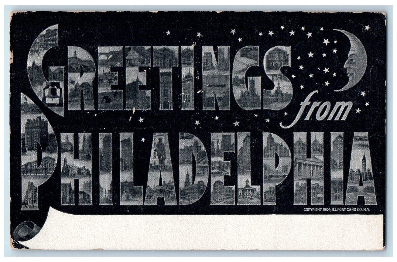 c1905 Greetings From Philadelphia Pennsylvania PA, Large Letters Postcard