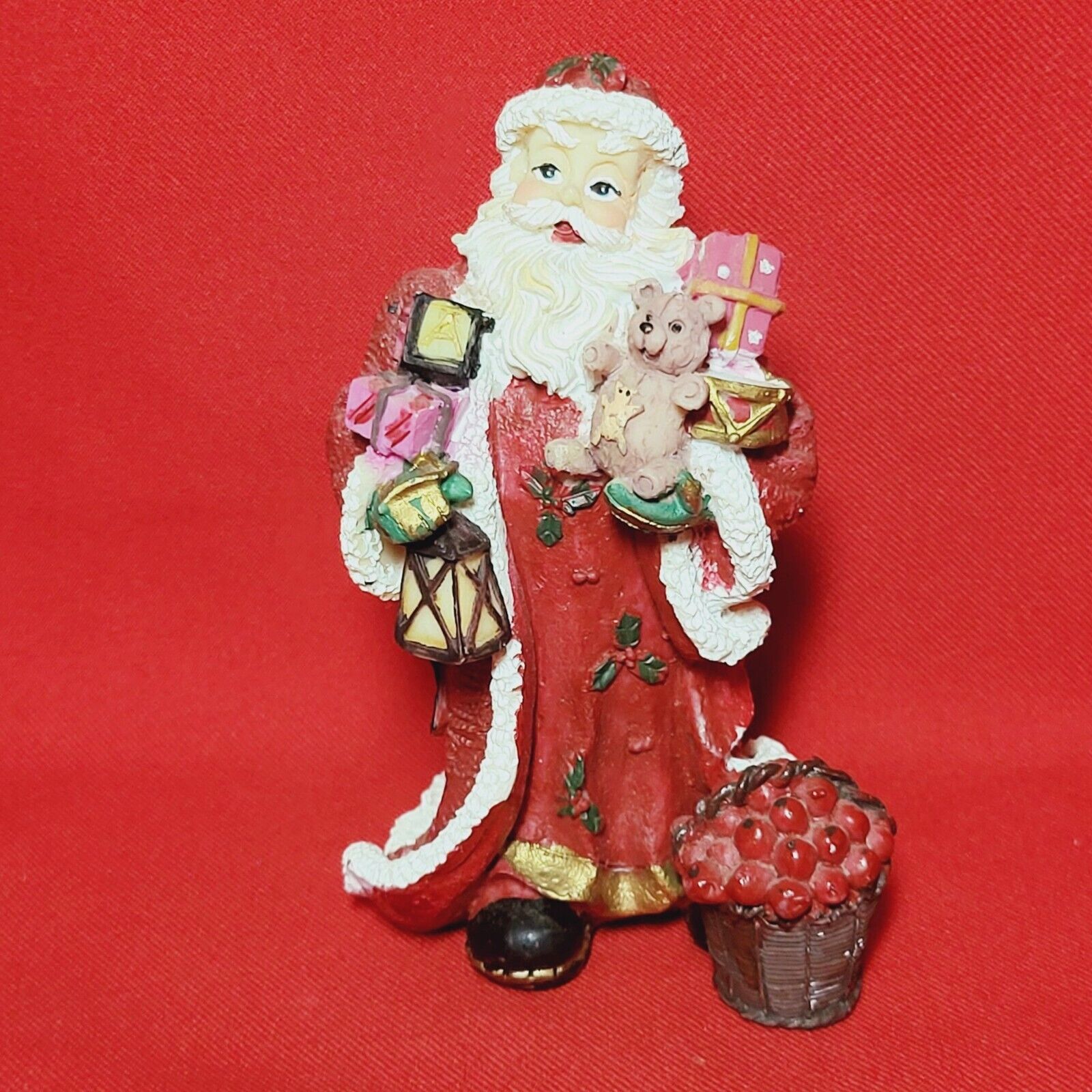 Vintage Santa Claus Christmas Presents Statue Figurine