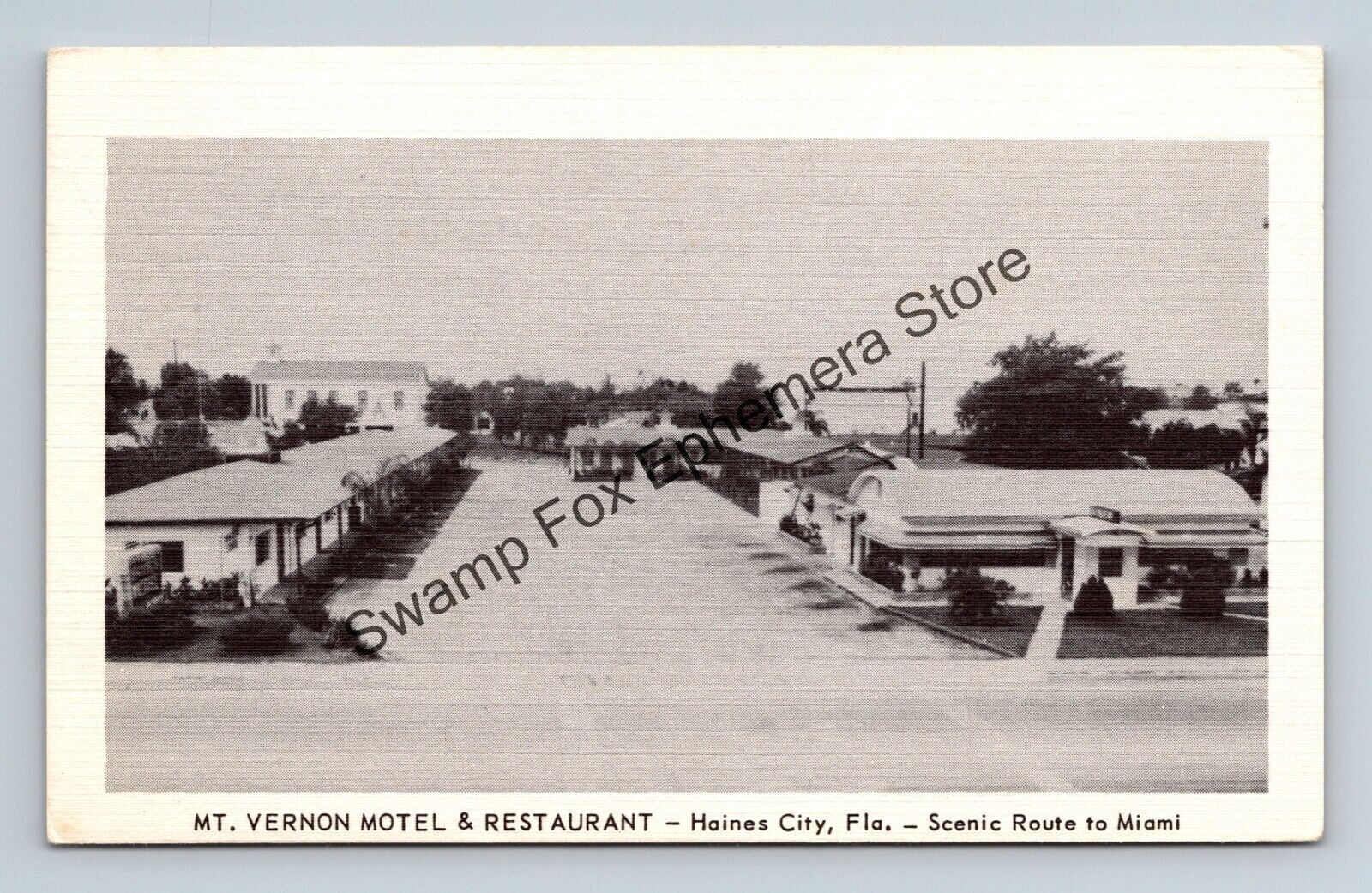 Postcard Mt. Vernon Motel & Restaurant Haines City Florida Scenic Route Miami