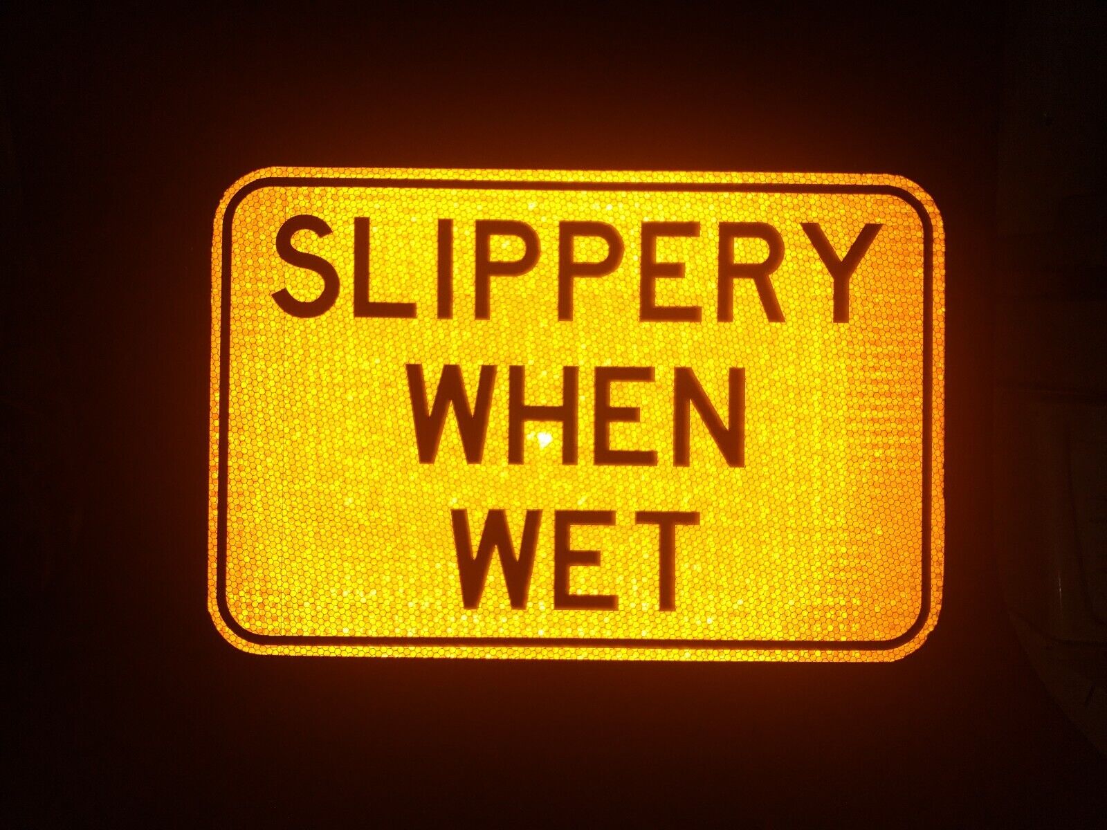 SLIPPERY WHEN WET road sign, 18X12, Bar sign, Man Cave, swimming pool sign,
