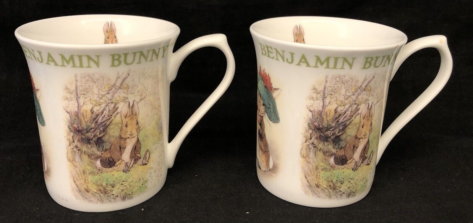 Lot of 2 Beatrix Potter Benjamin Bunny Mugs Cups by Queen’s 2007