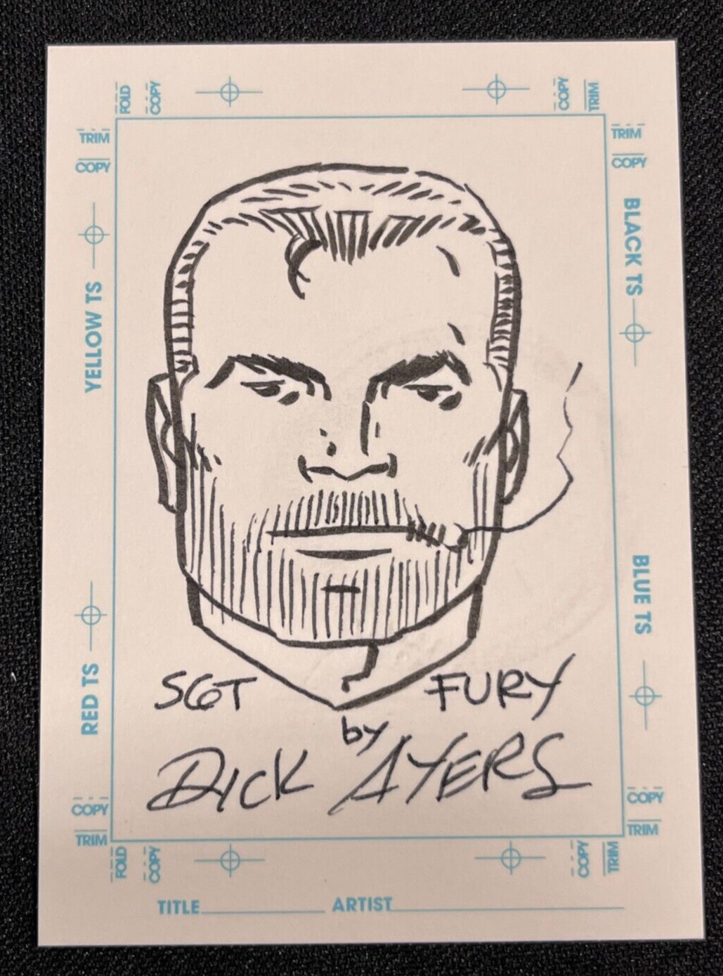 1998 Skybox Sketchagraph Dick Ayers Sgt Nick Fury Sketch Autograph Card AA