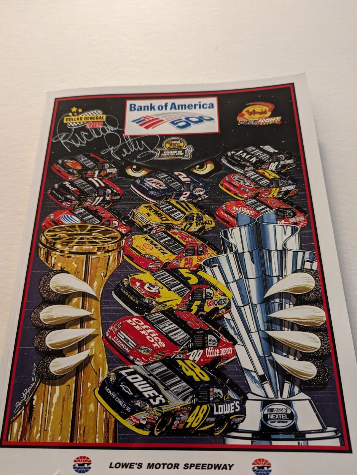 Richard Petty Autographed Lowe\'s Motor Speedway 2007 Bank of America 500 Program