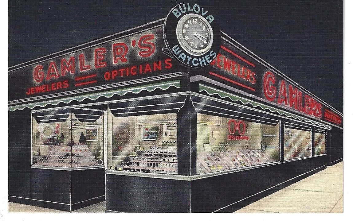 Gamblers Jewelers Rochester NY Rare Curt Teich Sample 1947 Linen Postcard