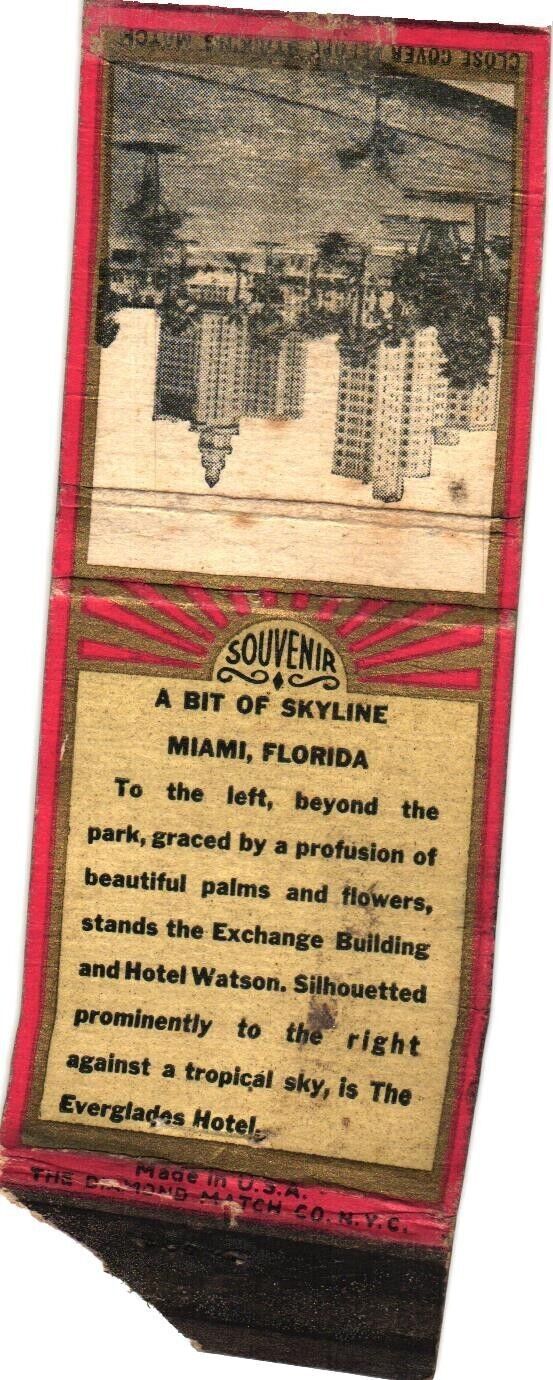 A Bit of Skyline Miami, Florida Exchange Building Vintage Matchbook Cover