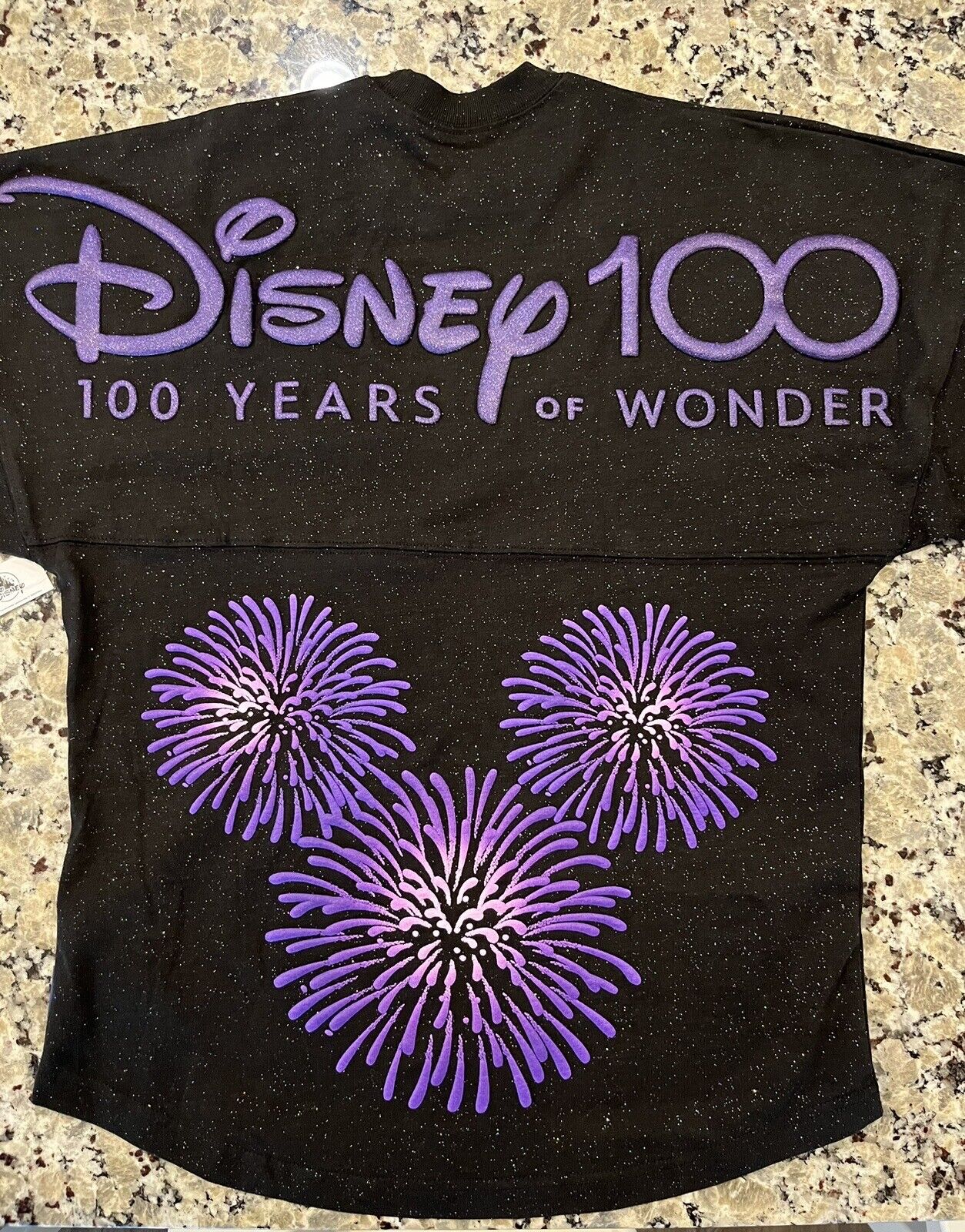 NWT Disney100 Platinum Celebration Finale Fireworks Black Spirit Jersey XS
