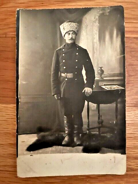 Vintage Imperial Czarist Russian Army soldier studio postcard photograph. Orig.