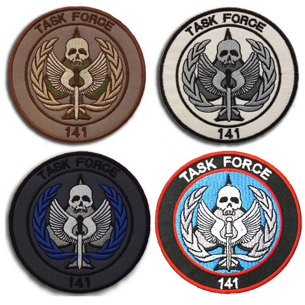 4PCS CALL OF DUTY TASK FORCE 141 USA ARMY U.S. PATCHES MILITARY BADGE HOOK PATCH