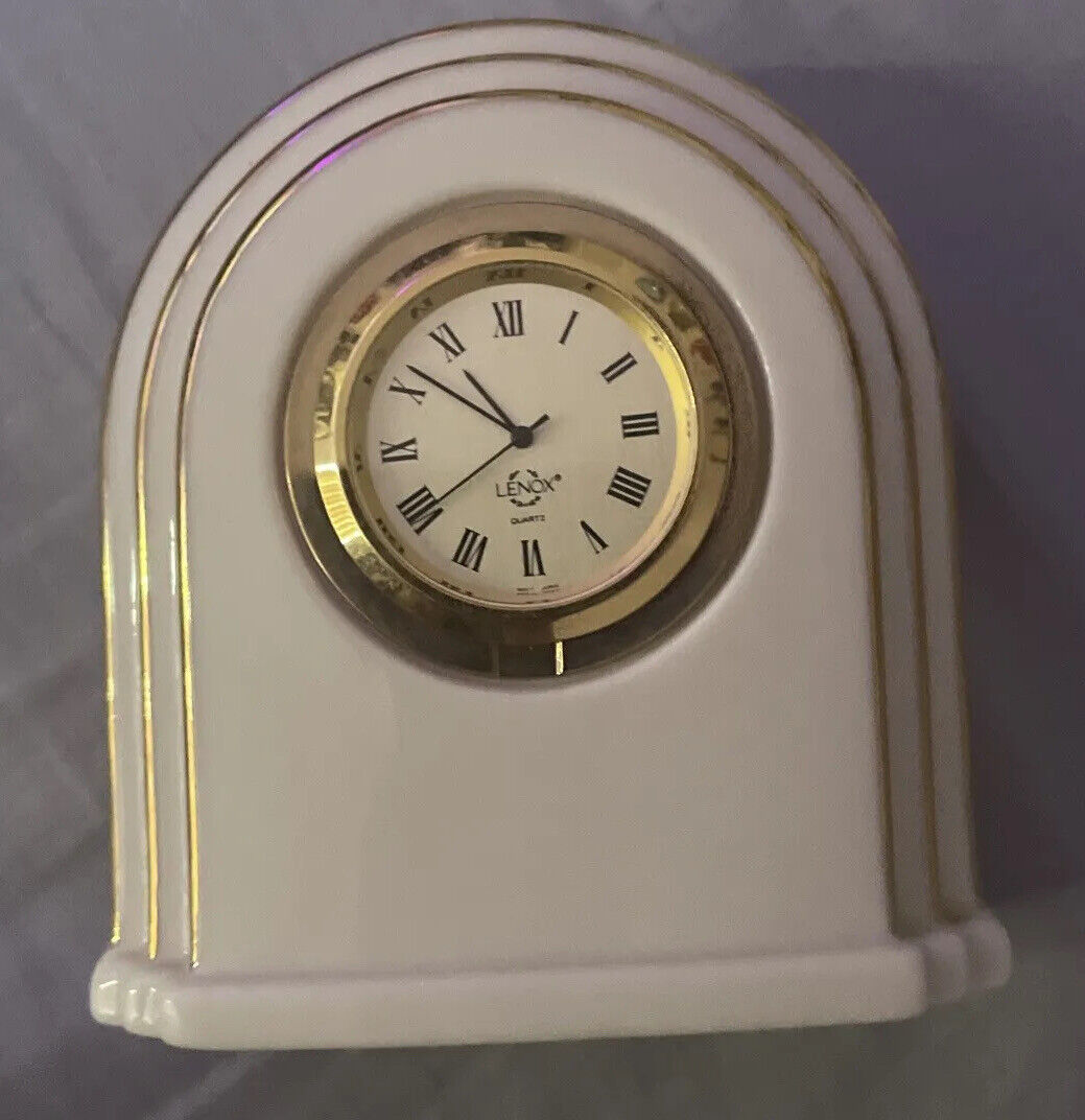 Lenox Eternal Quartz Clock 3.75”x1.85”x3.5” Porcelain