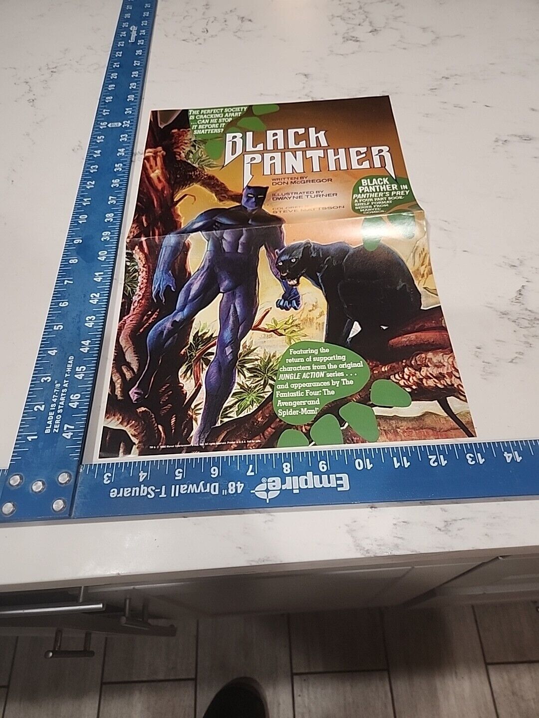 Marvel Promo folded Poster Comic Book Shop Vintage. Black Panther