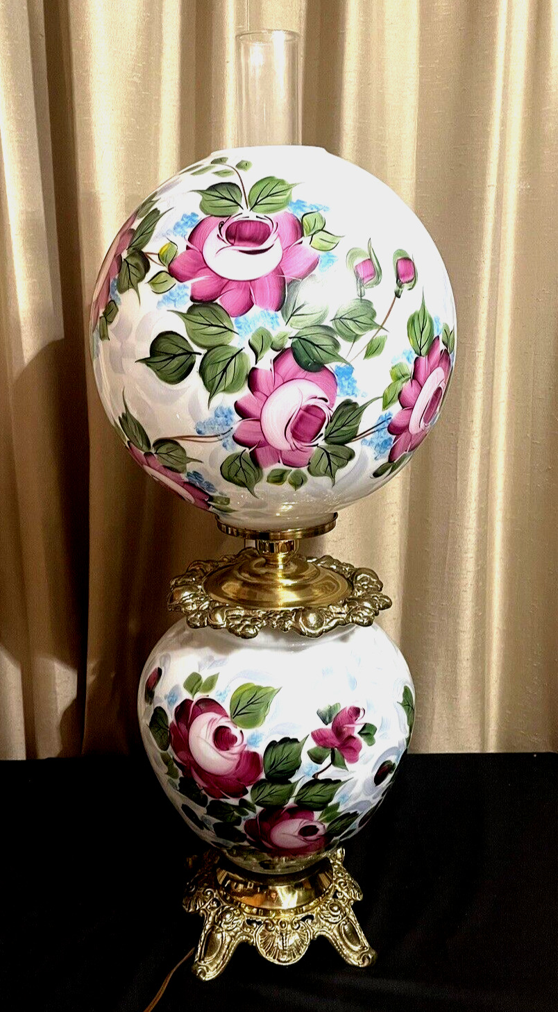 Stunning Large L.G. Wright Hand Painted GWTW Lamp