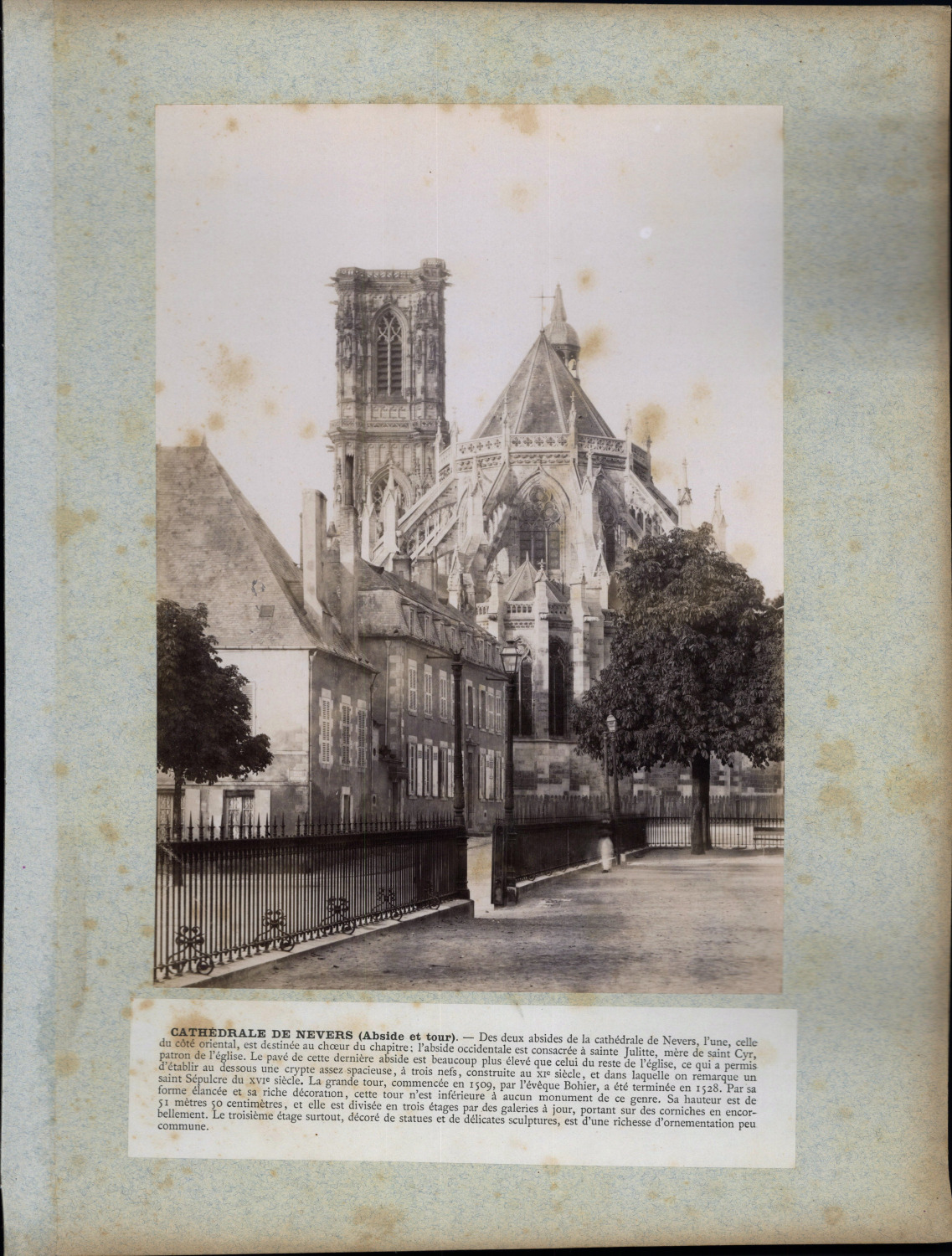 France, Nevers Cathedral, Apse and Tour Vintage Print Era Print
