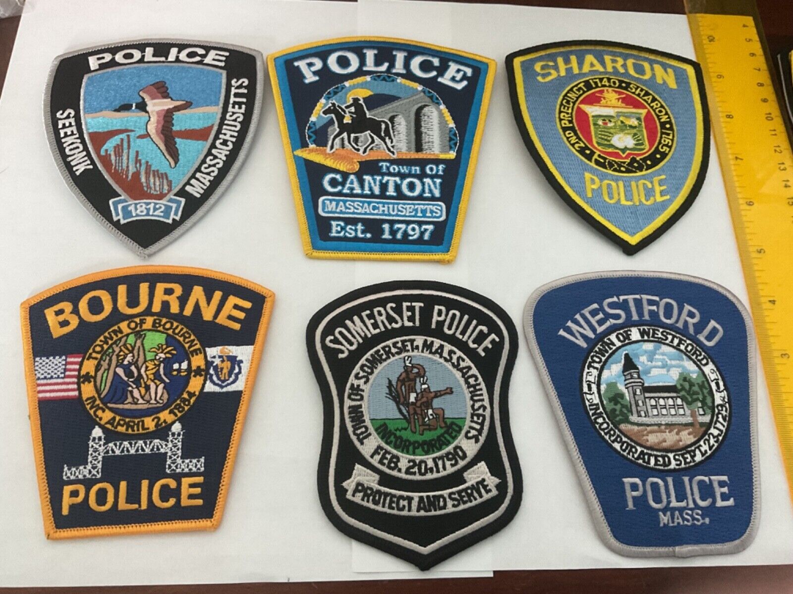 Massachusetts Police collectors patch set 6 pieces