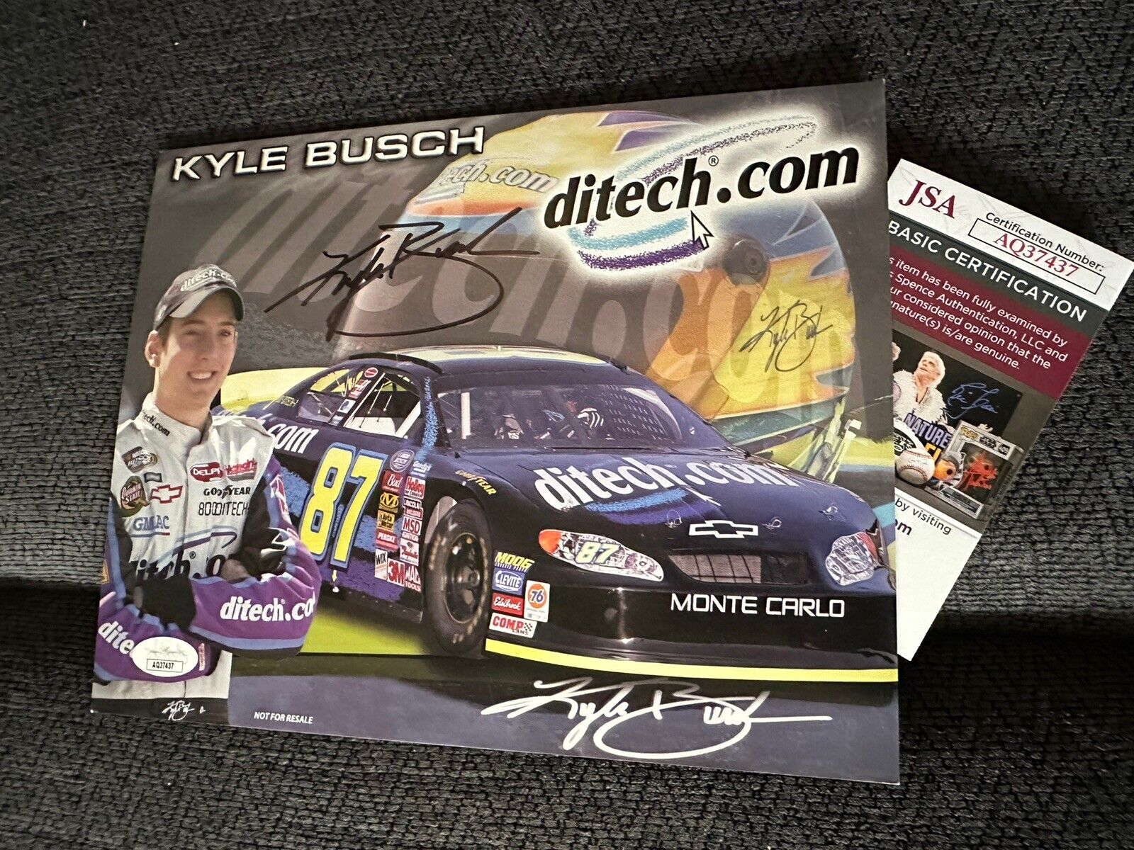 Kyle Busch Signed 2003 NASCAR Promo hero Card JSA Authentication COA Rookie