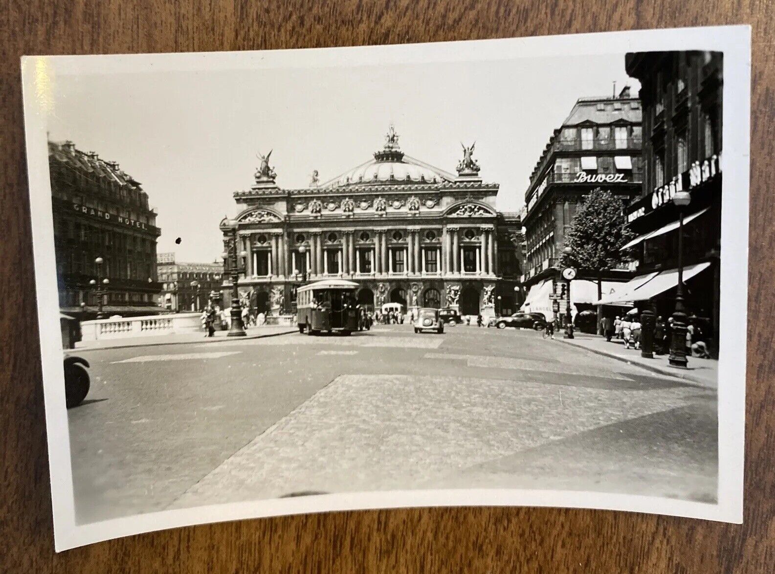 1940s Palais Garnier Famous Opera House Paris France Car People Real Photo P4p29