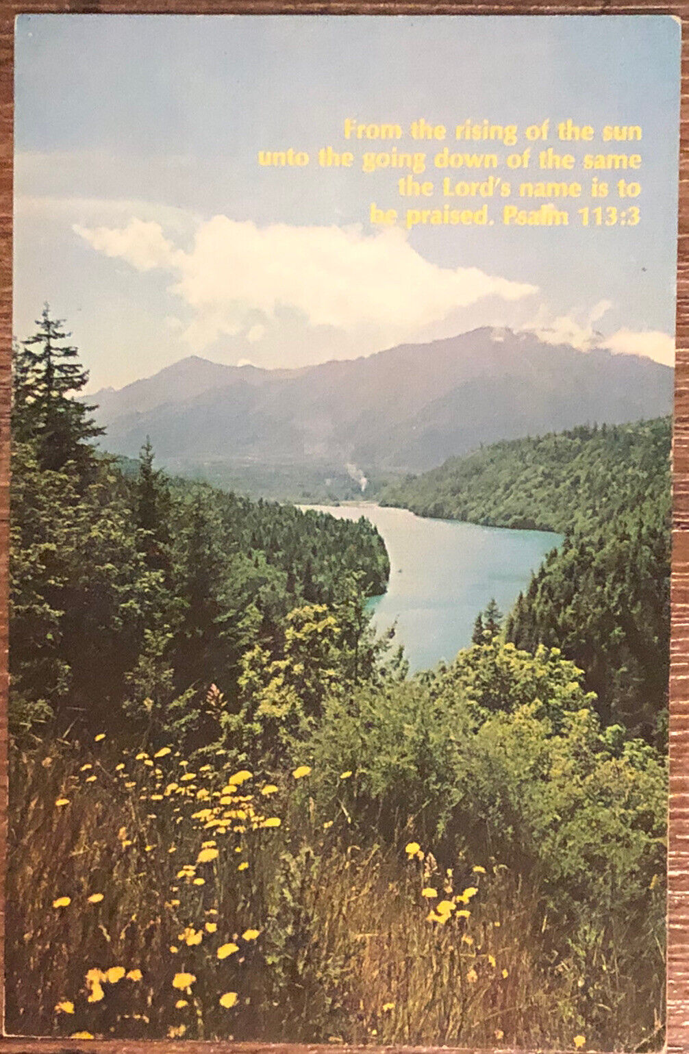 Postcard Scriptcard Psalm 113:3 Lake Aldwell, WA A15