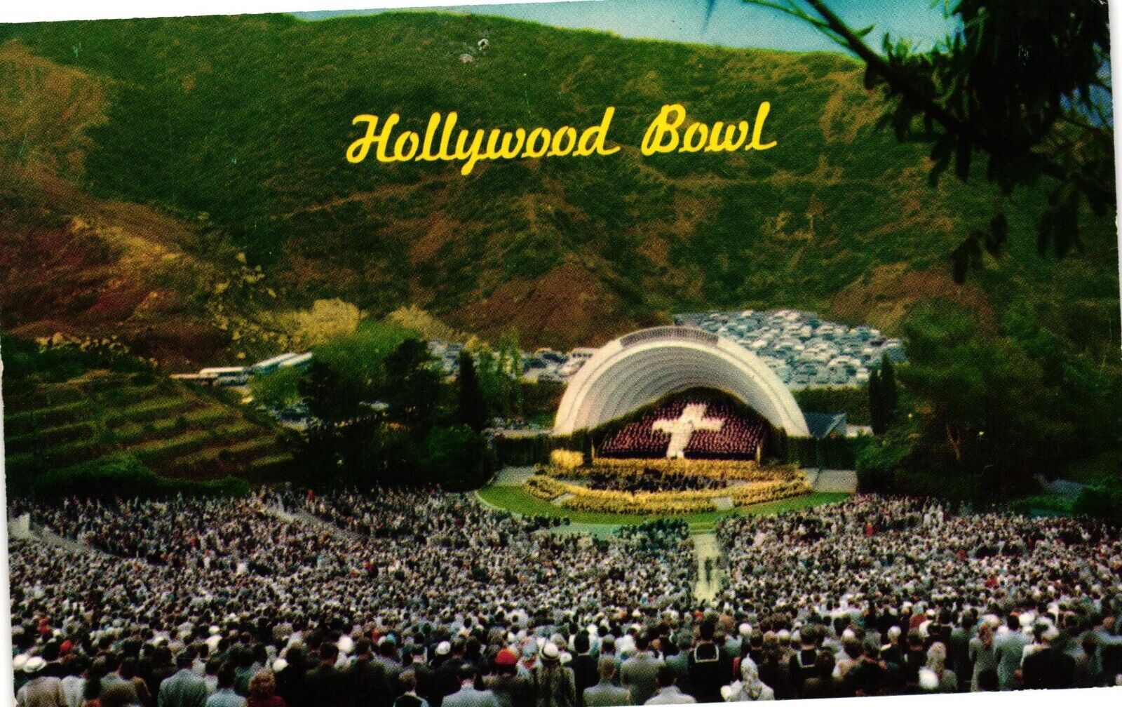 Vintage Postcard - The Hollywood Bowl California Un-Posted Natural Amphitheatre